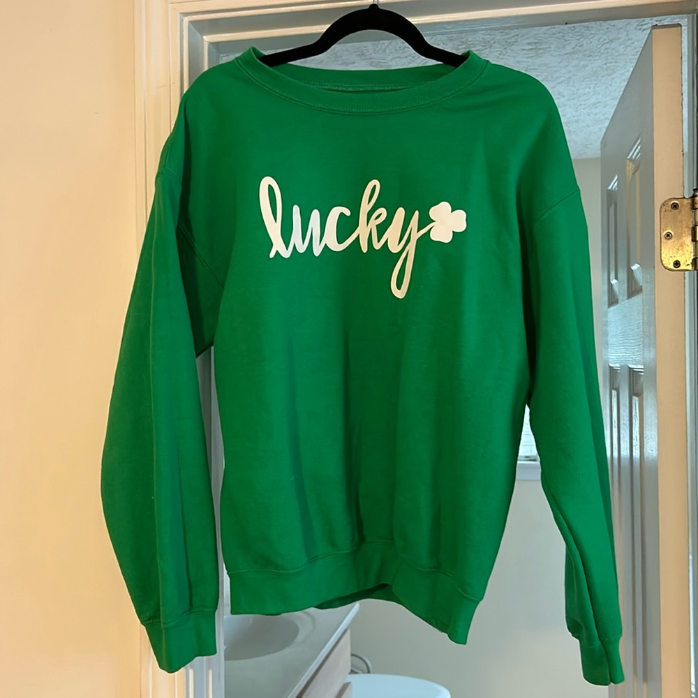 Lucky Sweatshirt, St Patrick’s Day Sweatshirt, Cute Shamrock Sweatshirt